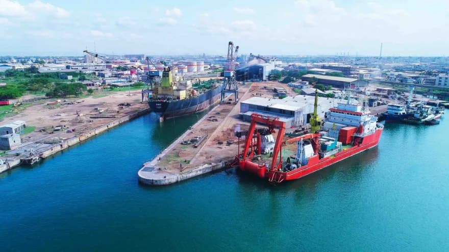 Port infrastructure under construction